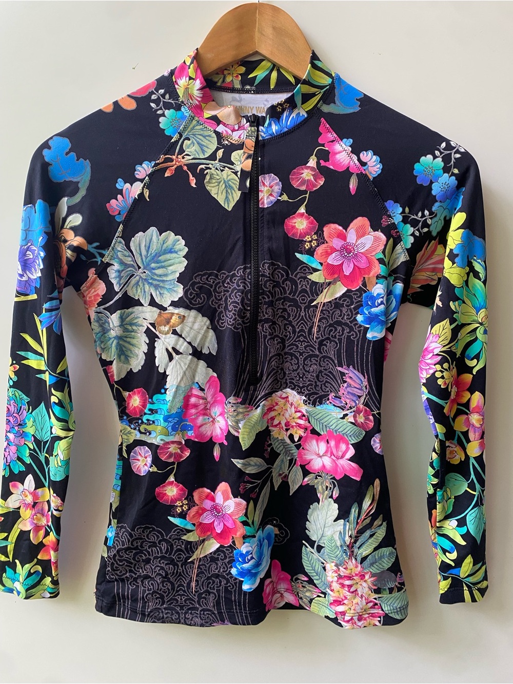 Johnny Was Dreamer Floral Long Sleeve Guard Swim Surf Shirt XS Multicolor